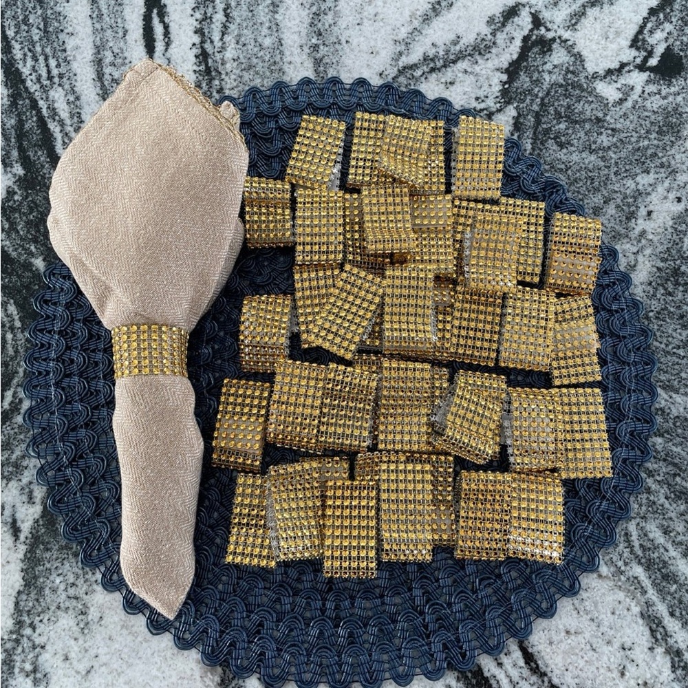 Gold Napkins Rings New 44pcs